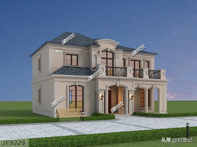 30萬左右二層法式別墅設(shè)計圖，占地136平方米