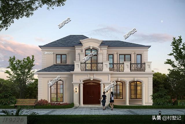 30萬左右二層法式別墅設(shè)計圖，占地136平方米