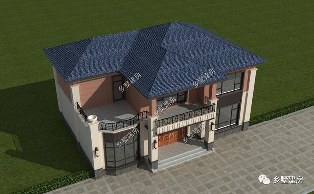 二層花園別墅設(shè)計圖，給人以清新自然的視覺感受