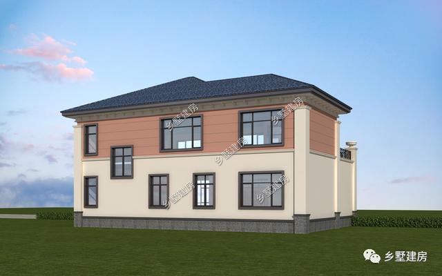 二層花園別墅設(shè)計圖，給人以清新自然的視覺感受