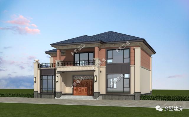 二層花園別墅設(shè)計圖，給人以清新自然的視覺感受