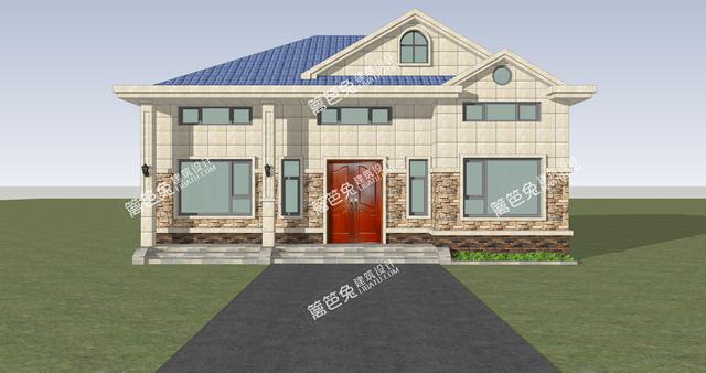 兩層的新農(nóng)村自建房別墅設(shè)計(jì)圖，外觀精美，戶型實(shí)用