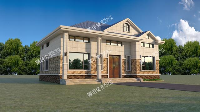 兩層的新農(nóng)村自建房別墅設(shè)計(jì)圖，外觀精美，戶型實(shí)用