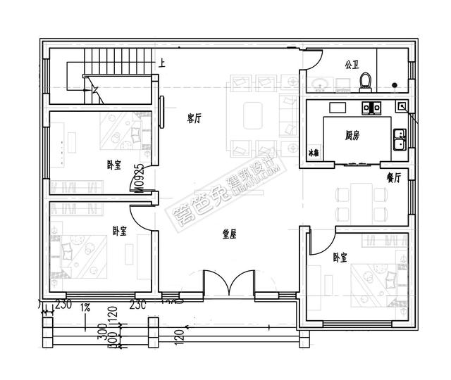 兩層的新農(nóng)村自建房別墅設(shè)計(jì)圖，外觀精美，戶型實(shí)用