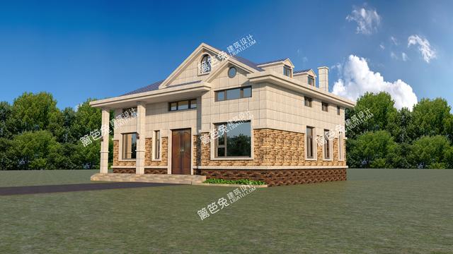 兩層的新農(nóng)村自建房別墅設(shè)計(jì)圖，外觀精美，戶型實(shí)用