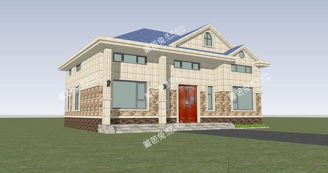 兩層的新農(nóng)村自建房別墅設(shè)計(jì)圖，外觀精美，戶型實(shí)用