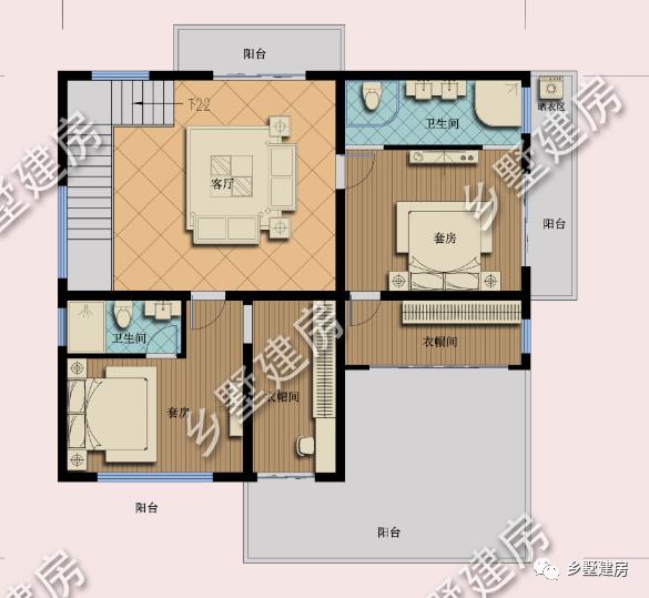 現(xiàn)代時尚風(fēng)格三層農(nóng)村別墅設(shè)計圖，外觀時尚靚麗，布局實用合理