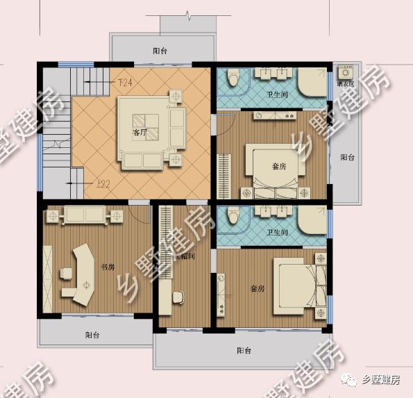 現(xiàn)代時尚風(fēng)格三層農(nóng)村別墅設(shè)計圖，外觀時尚靚麗，布局實用合理