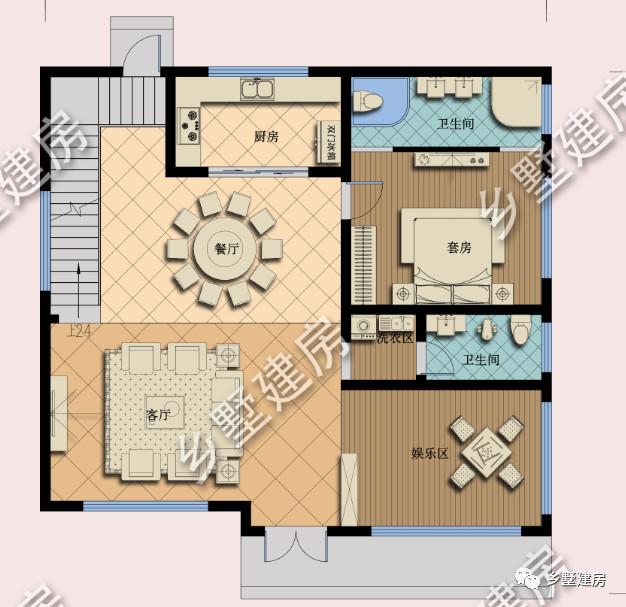 現(xiàn)代時尚風(fēng)格三層農(nóng)村別墅設(shè)計圖，外觀時尚靚麗，布局實用合理