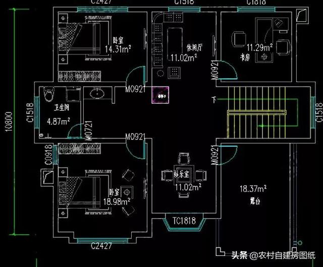 三層農(nóng)村自建房設(shè)計(jì)圖，帶有柴火灶和壁爐，冬天有了這兩樣，再冷室內(nèi)也溫暖如春