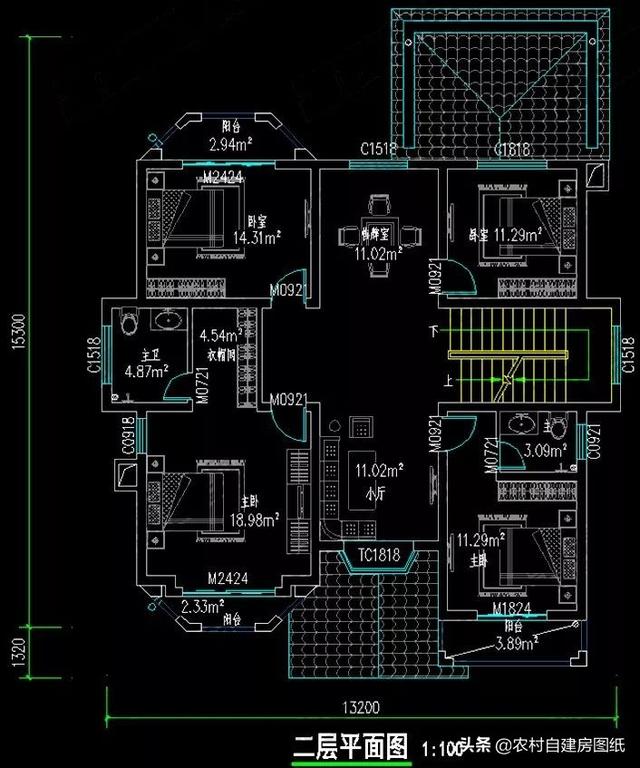 三層農(nóng)村自建房設(shè)計(jì)圖，帶有柴火灶和壁爐，冬天有了這兩樣，再冷室內(nèi)也溫暖如春