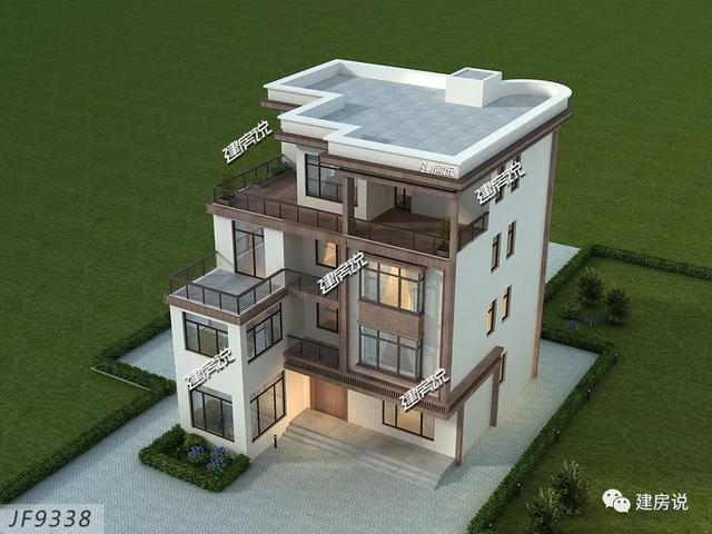 四層現代別墅設計圖，132平左右，別墅外觀是非常清新自然