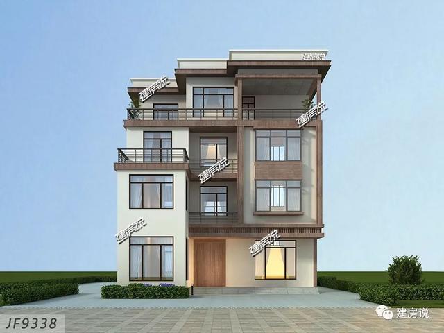 四層現代別墅設計圖，132平左右，別墅外觀是非常清新自然