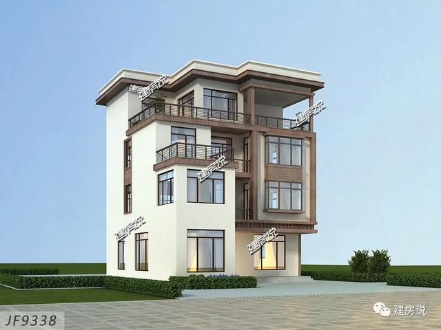 四層現代別墅設計圖，132平左右，別墅外觀是非常清新自然