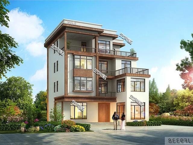 四層現代別墅設計圖，132平左右，別墅外觀是非常清新自然