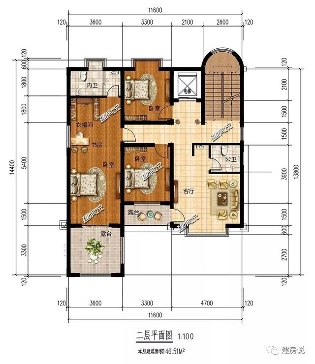 四層現代別墅設計圖，132平左右，別墅外觀是非常清新自然