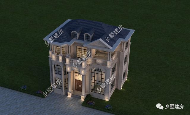 農(nóng)村自建歐式別墅設計圖，占地不大，戶型方方正正，自帶豪宅既視感。