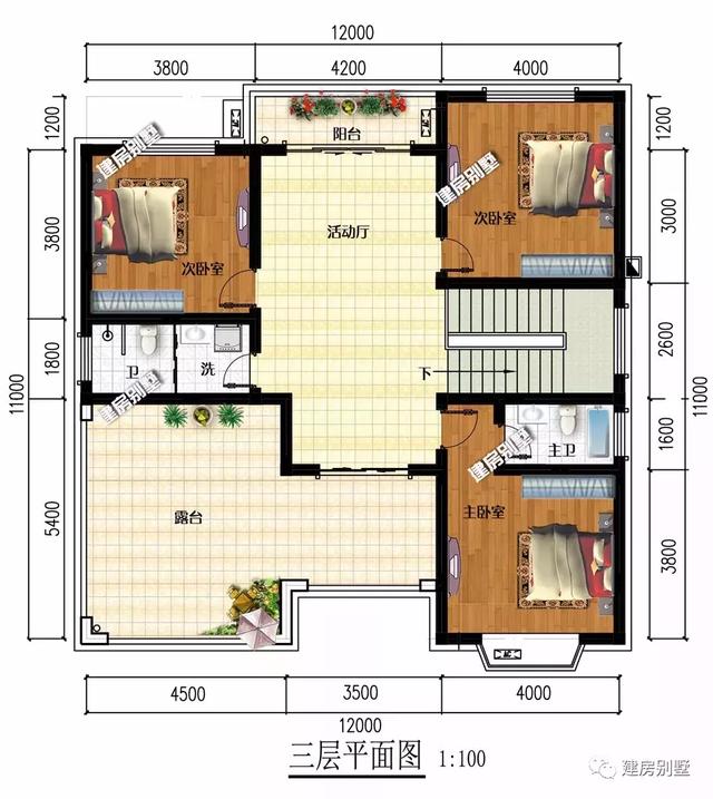12x13米的農(nóng)村歐式自建別墅設計圖，兩款外觀相似，都帶露臺