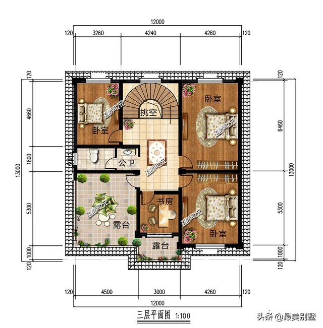 開間12米的別墅設(shè)計圖，非常具有參考價值，圖紙收藏起來，建房用得上