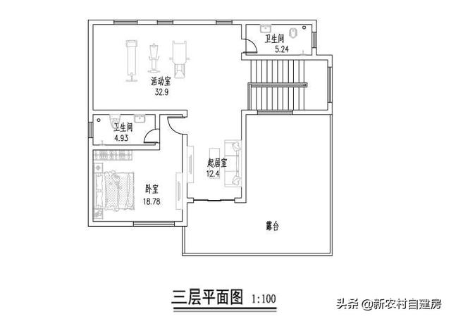 這套農(nóng)村二層平屋頂自建房設(shè)計圖，占地小，采光好