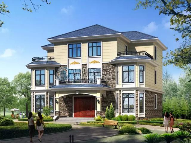 8款面寬15米的農(nóng)村別墅設(shè)計圖，第1棟中式風格，第3棟帶車庫