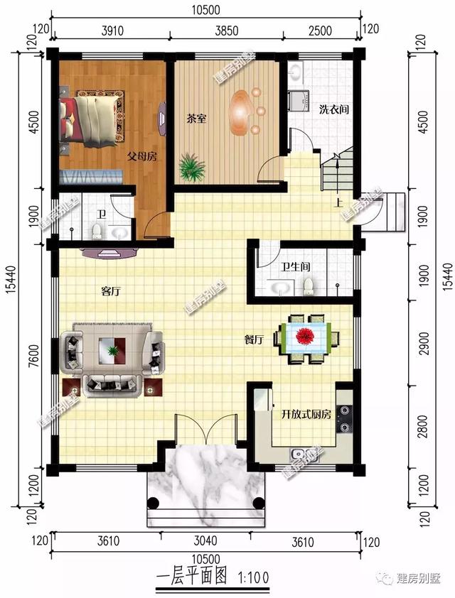 兩款面寬10.5米的四層農(nóng)村別墅設(shè)計圖，都是很適合在老家建的房子