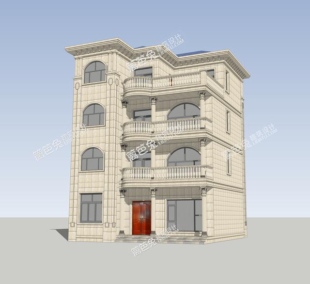 這款四層自建房別墅設(shè)計圖，占地只有100平米，三面采光，建成效果也是棒棒噠