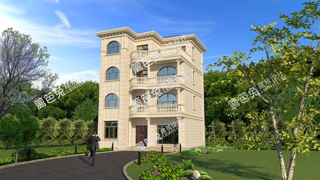 這款四層自建房別墅設(shè)計圖，占地只有100平米，三面采光，建成效果也是棒棒噠