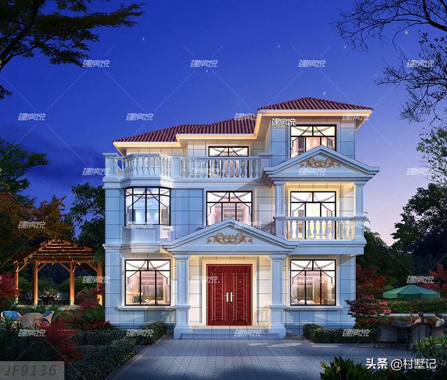 5款農(nóng)村自建別墅設計圖，每款都帶車庫，二層和三層任你選擇