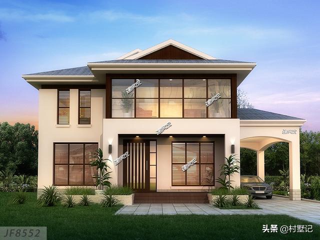 5款農(nóng)村自建別墅設計圖，每款都帶車庫，二層和三層任你選擇