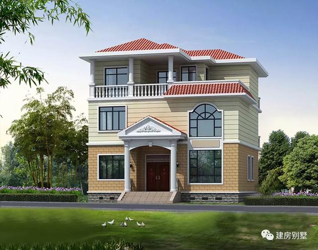 兩棟寬11米多的農(nóng)村別墅設(shè)計圖，戶型實用，外觀簡約耐看