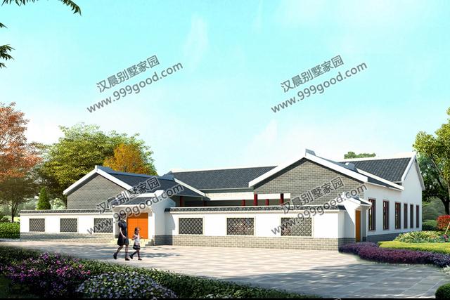 2款中式四合院農村一層自建別墅設計圖，通過對傳統(tǒng)文化的發(fā)展和傳承，打造富有情趣的獨有的生活韻味