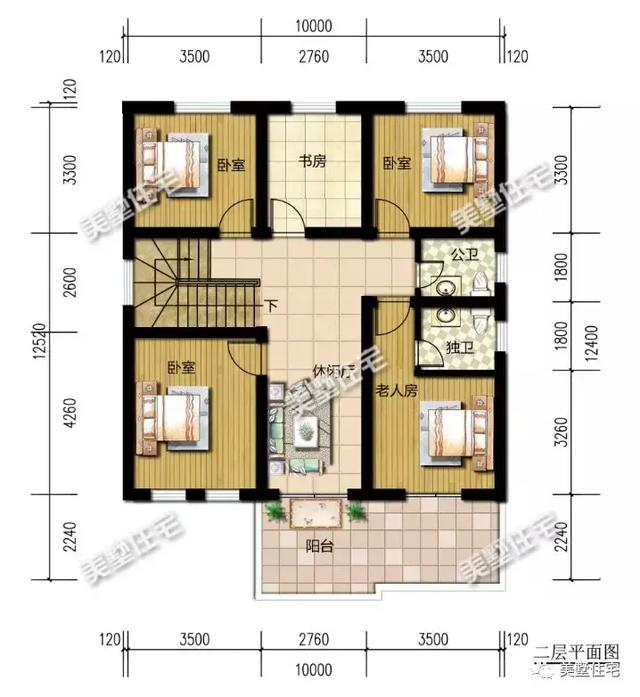 5套農(nóng)村別墅設(shè)計(jì)圖，占地面積都不超過(guò)120平，方方正正，簡(jiǎn)單實(shí)用