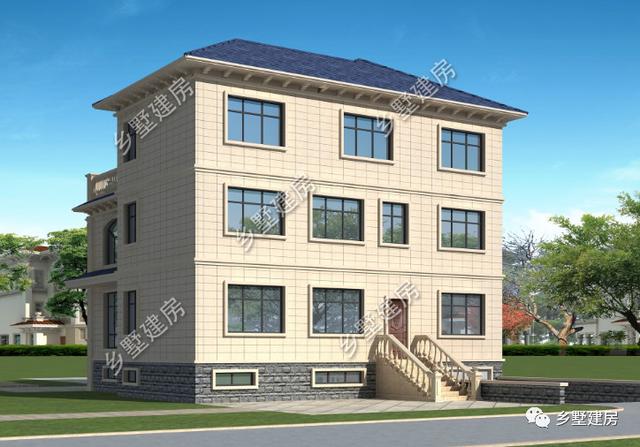 挑空客廳+多功能半地下室三層農(nóng)村自建房設(shè)計圖，基本可以滿足大多數(shù)人的需求