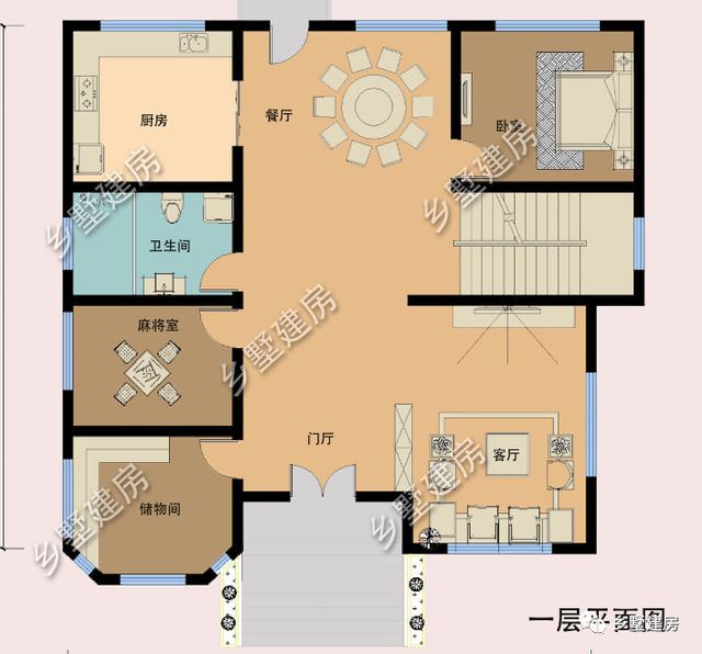 挑空客廳+多功能半地下室三層農(nóng)村自建房設(shè)計圖，基本可以滿足大多數(shù)人的需求