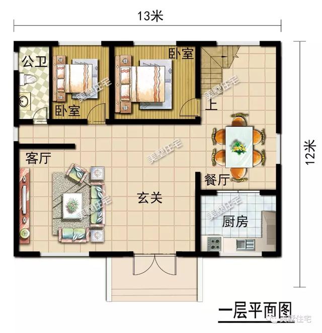 帶9間臥室的三層農(nóng)村別墅設(shè)計(jì)圖，這款別墅外觀簡(jiǎn)潔清爽，更顯鄉(xiāng)居生活的溫馨