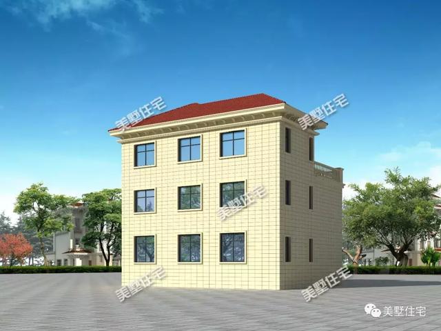 帶9間臥室的三層農(nóng)村別墅設(shè)計(jì)圖，這款別墅外觀簡(jiǎn)潔清爽，更顯鄉(xiāng)居生活的溫馨