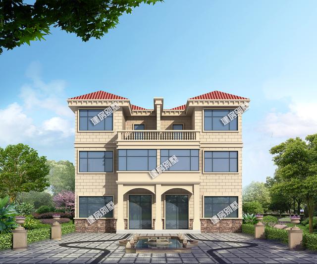 三層兄弟雙拼別墅設(shè)計(jì)圖，13×18.5，帶天井設(shè)計(jì)