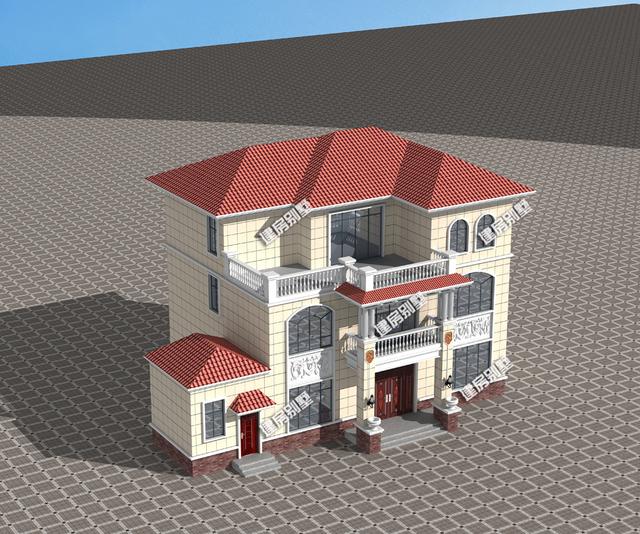 160平方米左右三層簡歐自建別墅設計圖，帶獨立廚房設計和棋牌室