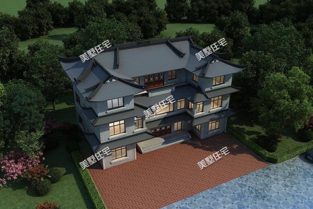 要建房還是中式別墅好，這款三層中式別墅設計圖，建成住一百年都不會過時