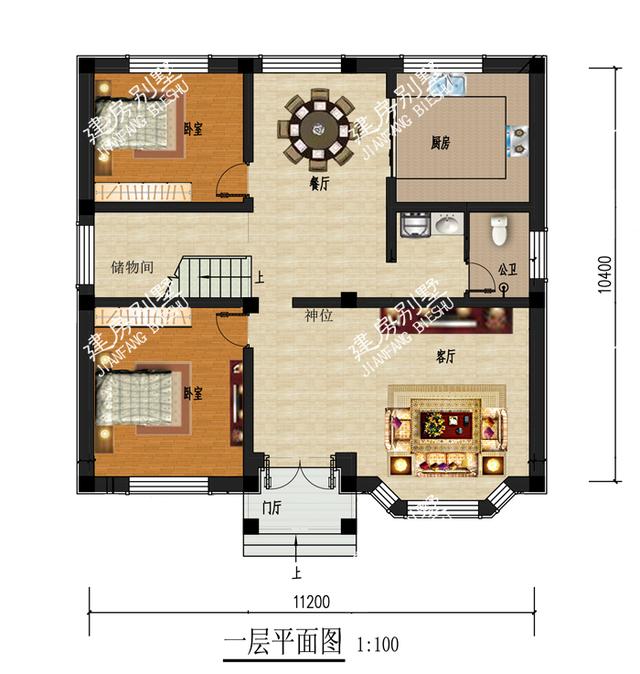 3棟開間11.2米別墅設(shè)計圖，外觀精致，戶型方方正正