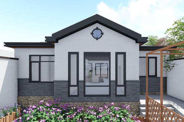 占地130平的農(nóng)村一層小別墅設(shè)計(jì)圖紙，現(xiàn)代風(fēng)格的獨(dú)棟別墅