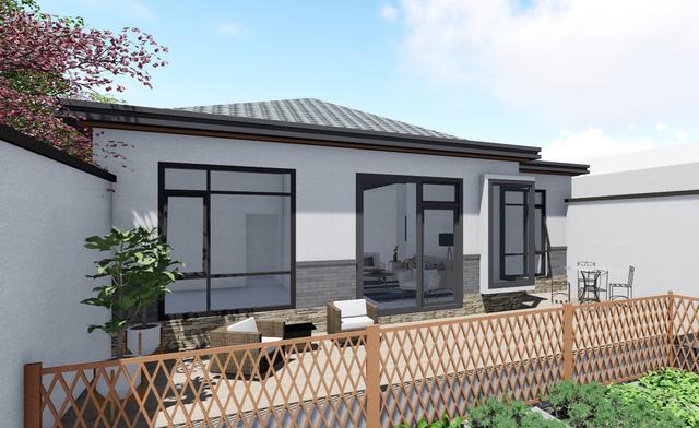 占地130平的農(nóng)村一層小別墅設(shè)計(jì)圖紙，現(xiàn)代風(fēng)格的獨(dú)棟別墅