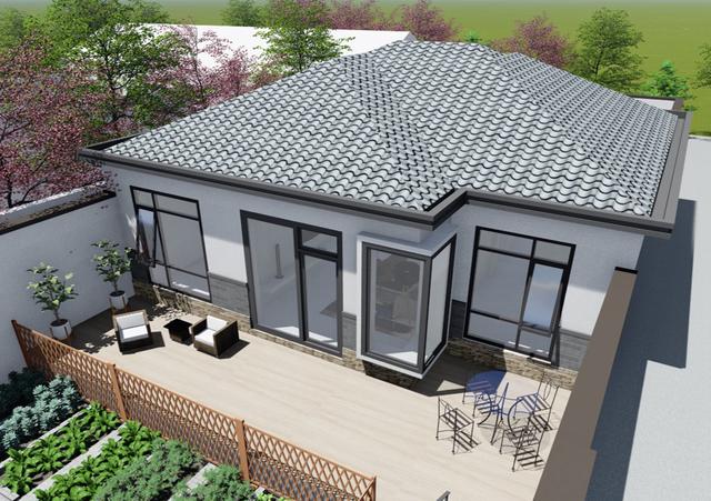 占地130平的農(nóng)村一層小別墅設(shè)計(jì)圖紙，現(xiàn)代風(fēng)格的獨(dú)棟別墅