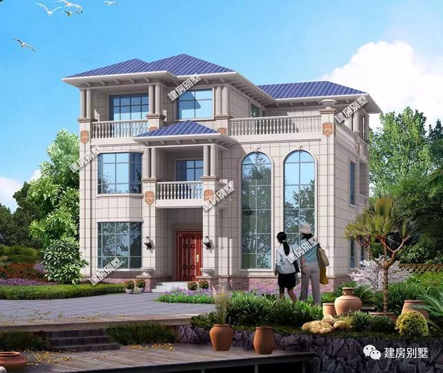 兩棟三層農(nóng)村別墅，都帶客廳挑空設(shè)計，外觀漂亮就是好