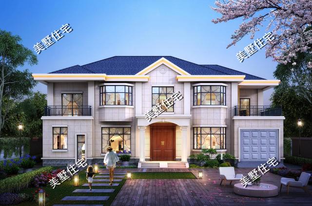 造價36萬左右現(xiàn)代歐式風(fēng)格自建別墅設(shè)計圖，二層建筑非常符合當(dāng)下的流行的趨勢