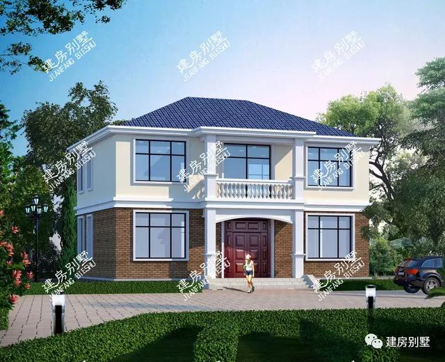 兩款面寬12米多的兩層自建房設(shè)計(jì)圖，兩款都很簡約時(shí)尚