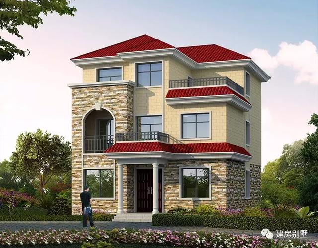 兩棟開間9米多的三層自建房設(shè)計圖，精致美觀，布局實用