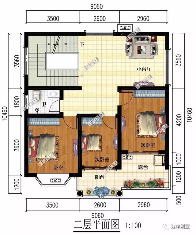 兩棟開間9米多的三層自建房設(shè)計圖，精致美觀，布局實用