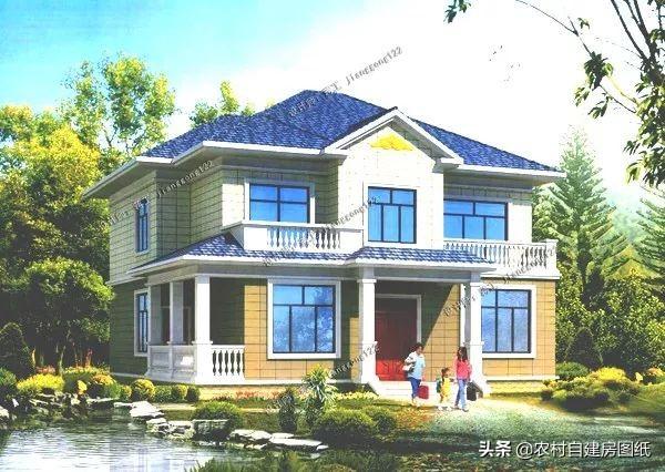 占地面積176平方米二層農(nóng)村別墅設(shè)計(jì)圖，7間臥室多露臺(tái)，足夠三代同堂同住